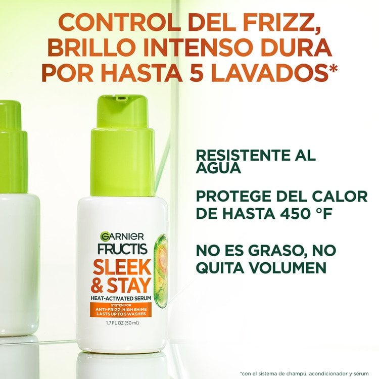 Up to 5 washes of heat-protected, anti-frizz, high shine hair