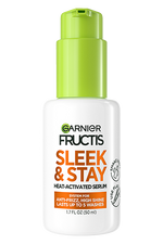 Front view of Garnier Fructis Sleek & Stay Heat-Activated Serum bottle.