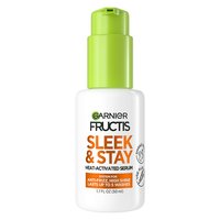 Front view of Garnier Fructis Sleek & Stay Heat-Activated Serum bottle.