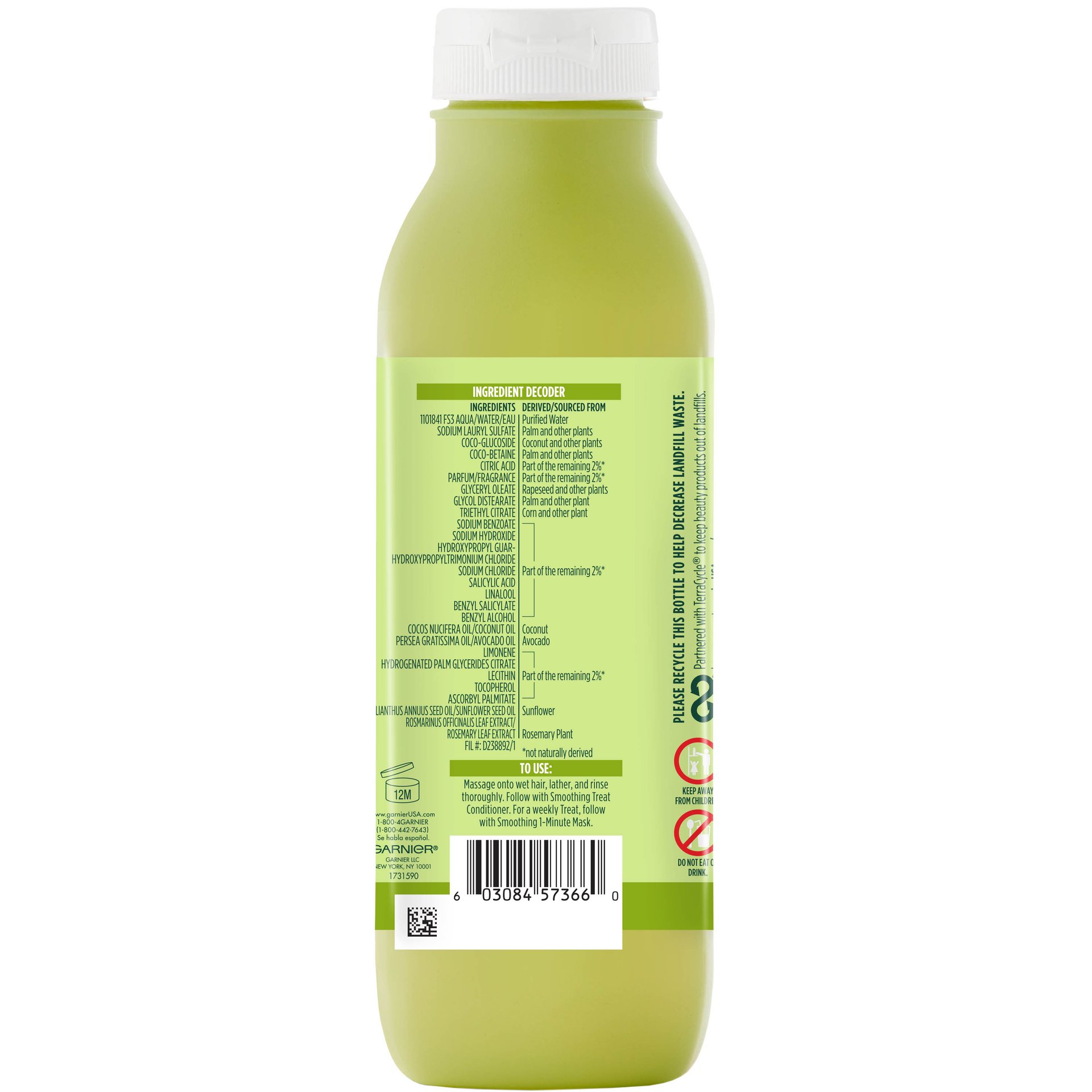 Garnier Fructis Treats Smoothing Shampoo para cabello con frizz Garnier