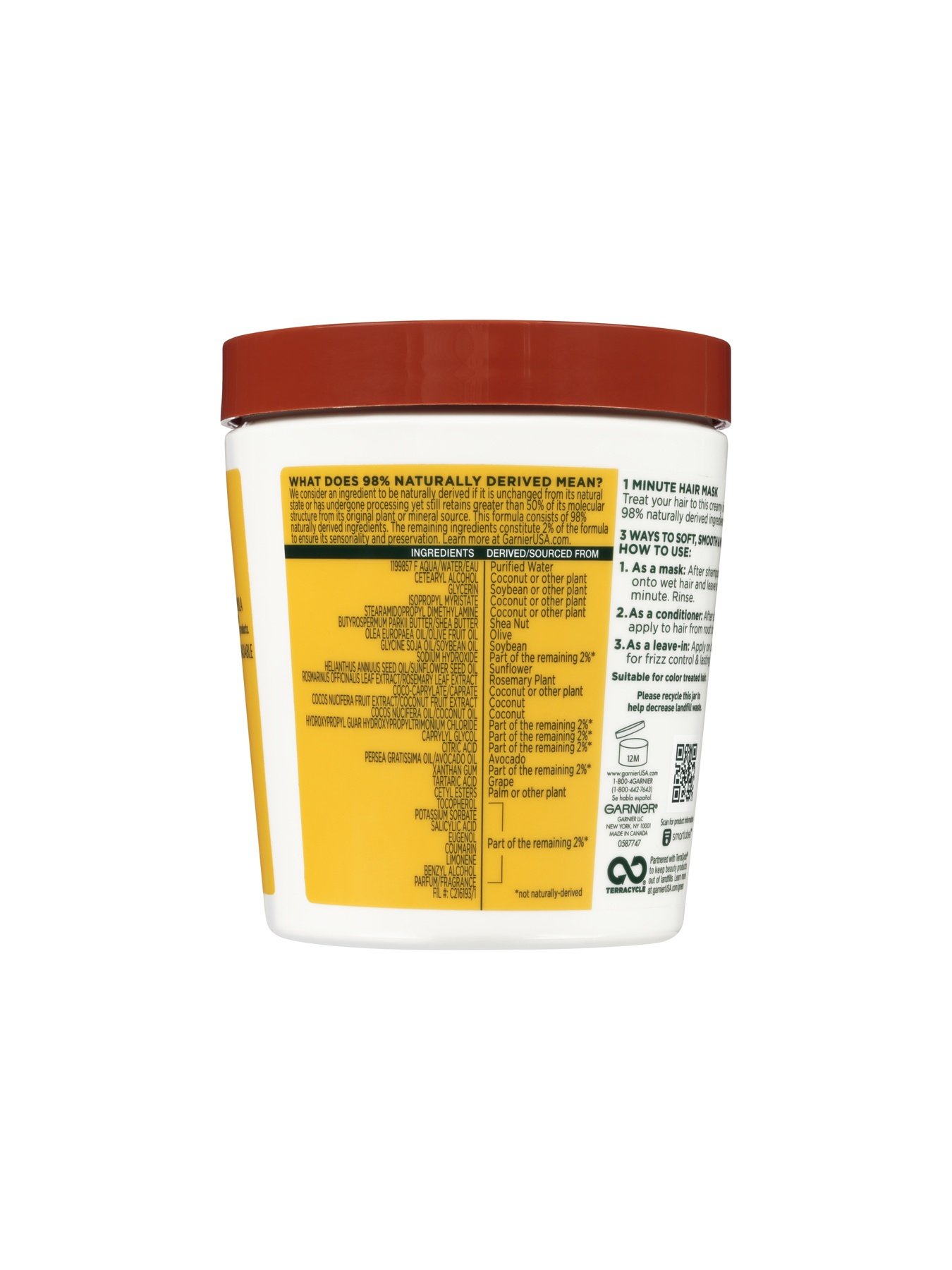 Coconut Hair Mask Nourish Dry, Damaged Hair Garnier