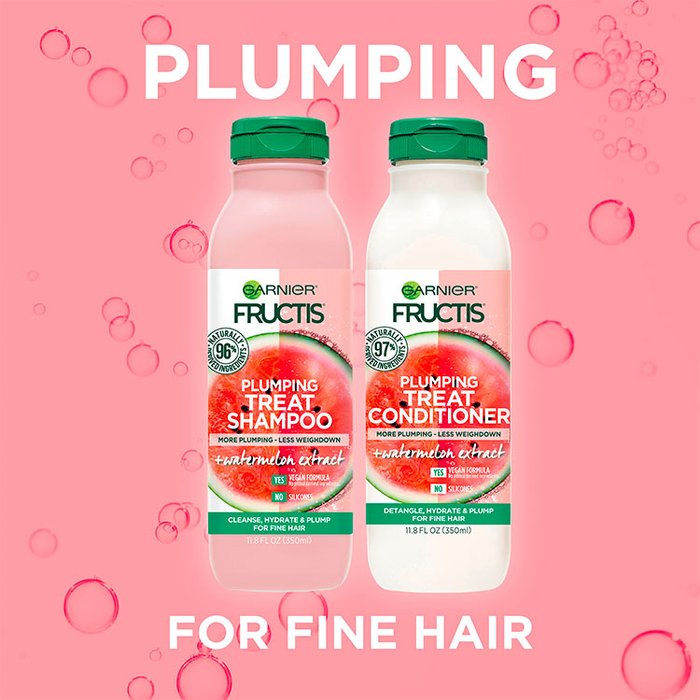 Fructis Plumping Treat Shampoo formulated for fine hair Garnier