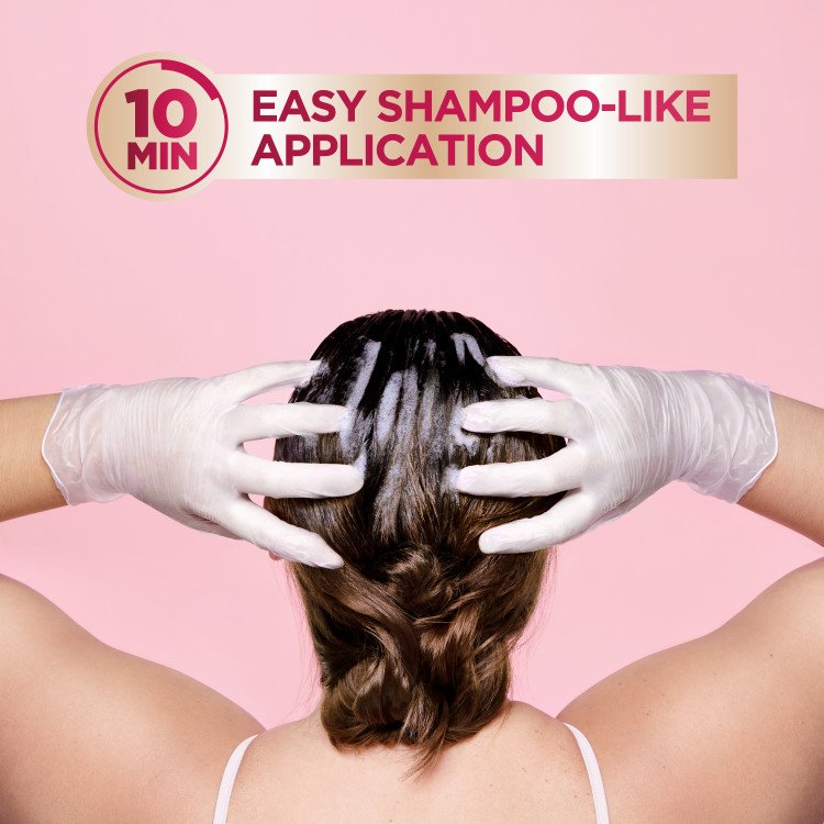 10 minute easy, shampoo-like application