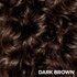 A close-up macro shot of healthy, shiny dark brown curls.