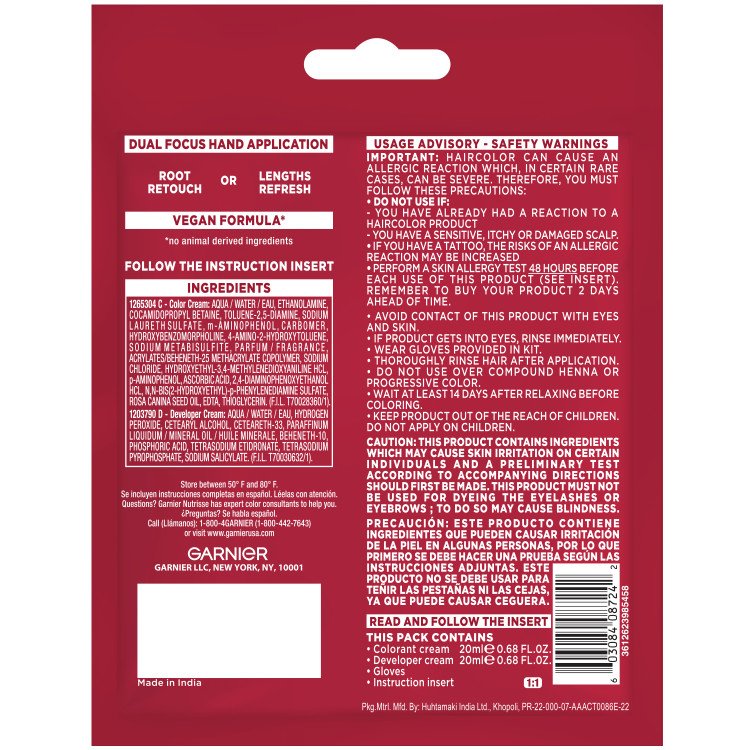 Back Pack of Garnier Color Retouch 4.0 – Dark Brown
