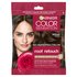 A single-use packet of Garnier Color Sensation Root Retouch in the Brown shade, featuring a woman with brown hair and a red rose.