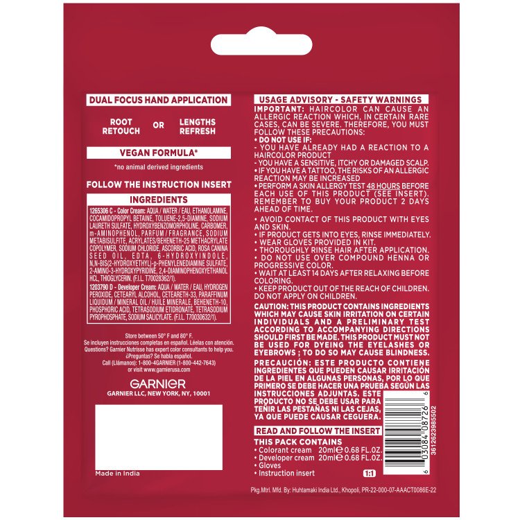 Back Pack of Garnier Color Retouch 6.0 – Light Brown