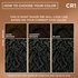 A "How to Choose Your Color" chart for Shade CR1 showing expected black results based on dark brown, darkest brown or black starting hair colors.