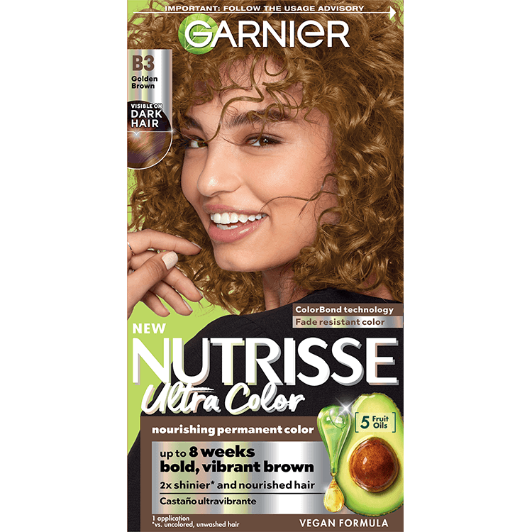 Front of pack of Nutrisse Ultra Color B3 – Golden Brown