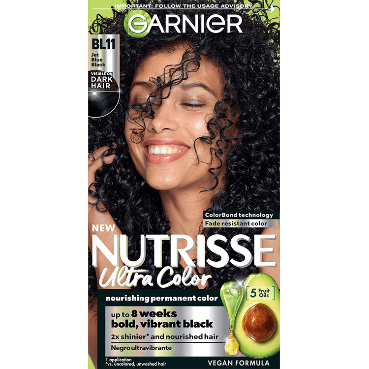 Front of pack of Nutrisse Ultra Color BL11 – Reflective Jet Blue Black