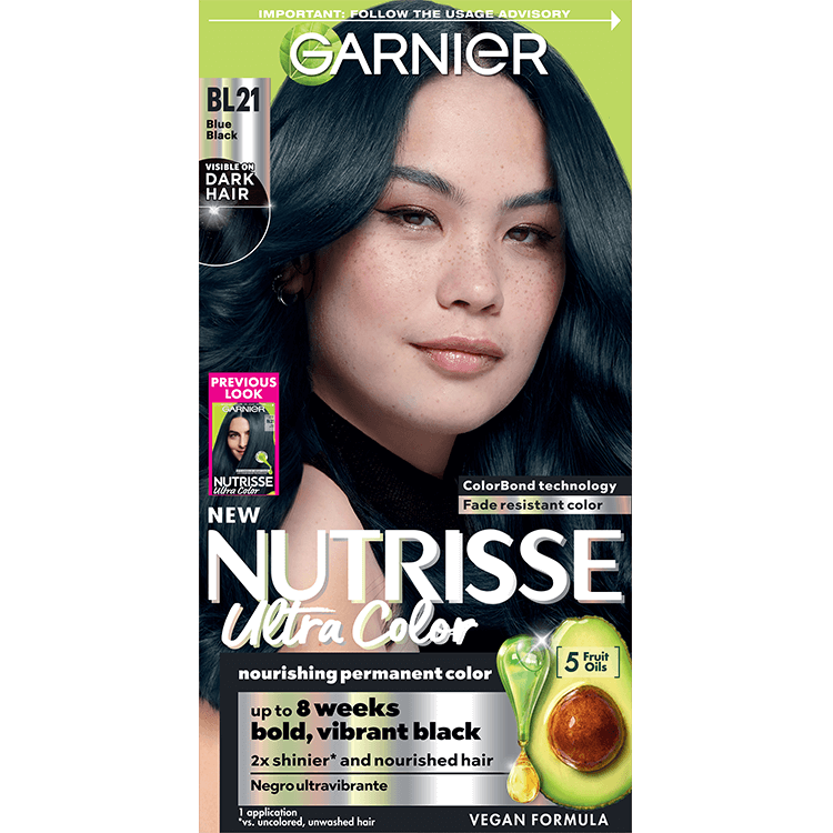 Front of pack of Nutrisse Ultra Color BL21 – Reflective Blue Black