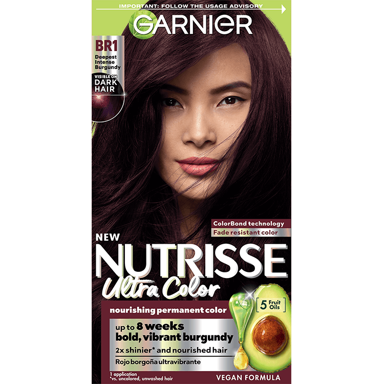 Front of pack of Nutrisse Ultra Color BR1 – Deepest Intense Burgundy