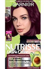 Front of pack of Nutrisse Ultra Color BR2 – Darkest Intense Burgundy