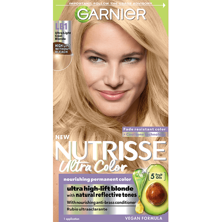 Front of pack of Nutrisse Ultra Color LB1 – Ultra Light Cool Blonde