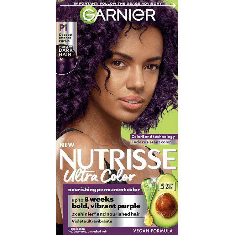 Front of pack of Nutrisse Ultra Color P1 – Deepest Intense Purple