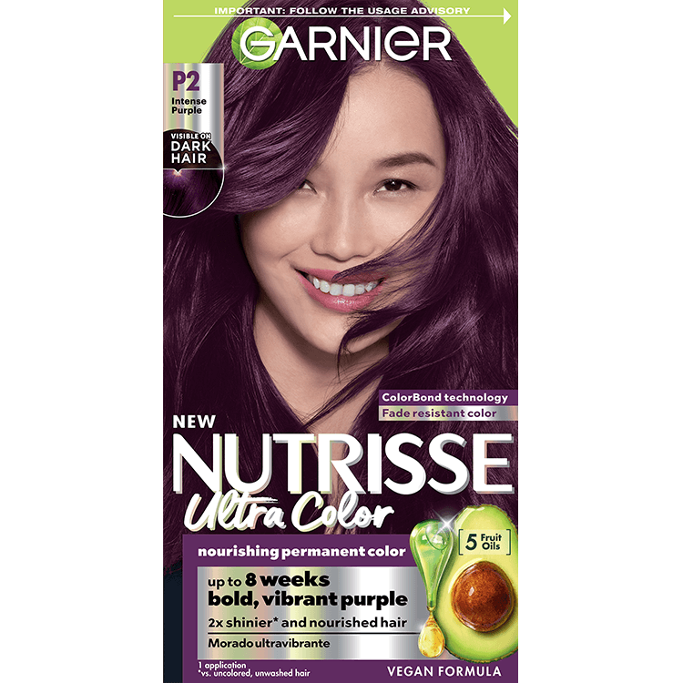 Front of pack of Nutrisse Ultra Color P2 – Intense Purple