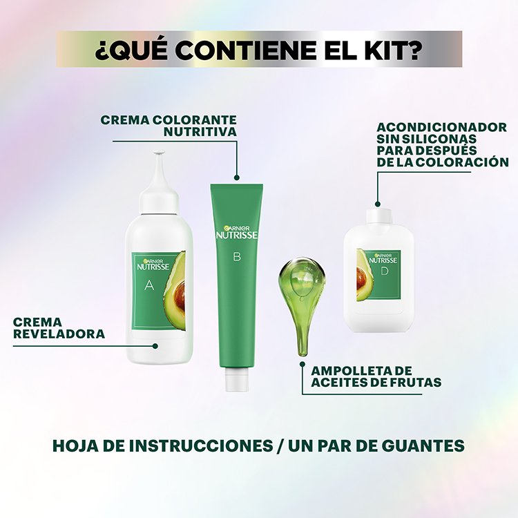 What’s inside the kit: developer, color crème, fruit oil ampoule, after-color conditioner