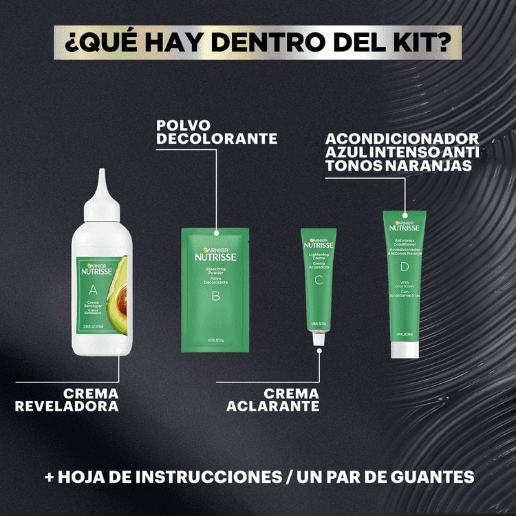 What’s inside the kit: Crème Developer, Bleaching Powder, Lightening Crème, Deep Blue Anti-Brass Care