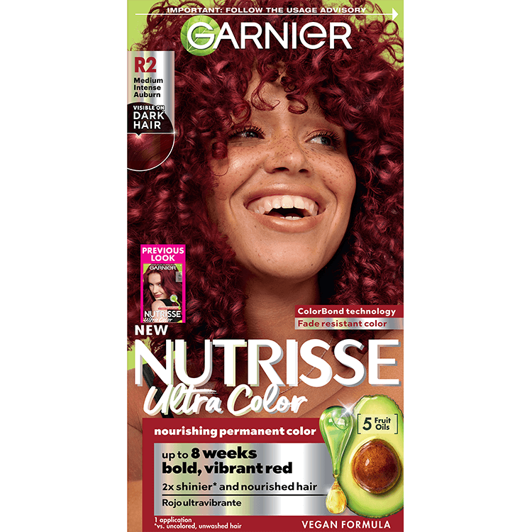 Front of pack of Nutrisse Ultra Color R2 – Medium Intense Red
