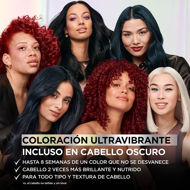 Ultra vibrant hair color, even on dark hair
