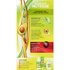 Informational graphic for Garnier Nutrisse Ultra Color highlighting the nourishing formula, triple oils, and including a small image of the product and the resulting hair color.
