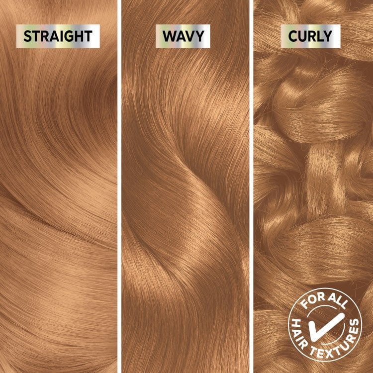 Straight, wavey, curly swatch