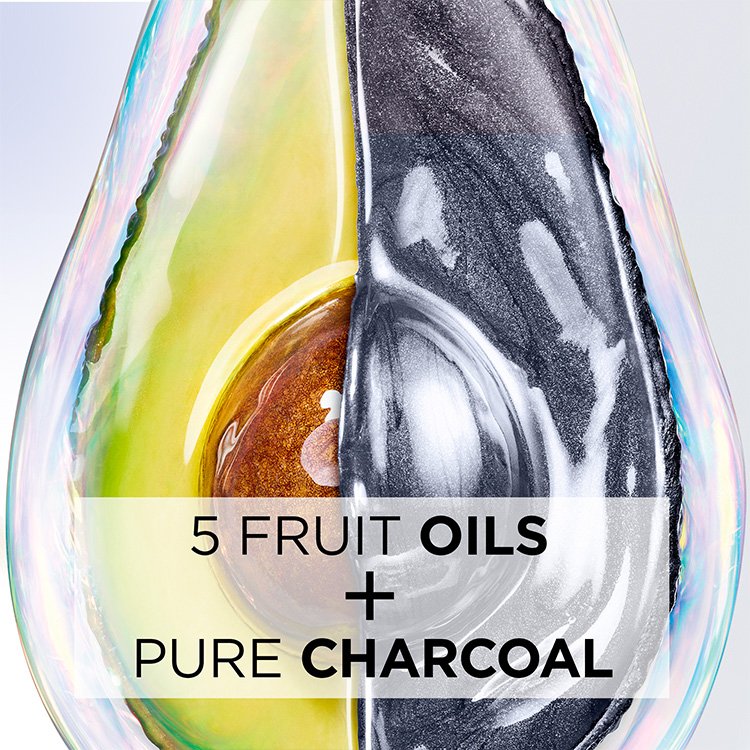 Formulated with 5 fruit oils and pure charcoal