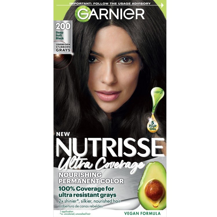 Ultra Coverage: 200 - Deep Soft Black Hair Color - Garnier