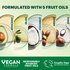 Vegan formula, responsibly sourced 5 fruit oils, cruelty-free