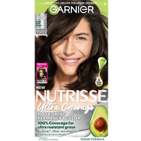 Front pack shot of Nutrisse Ultra Coverage 400 Deep Dark Brown