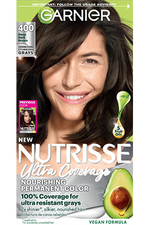 Front pack shot of Nutrisse Ultra Coverage 400 Deep Dark Brown