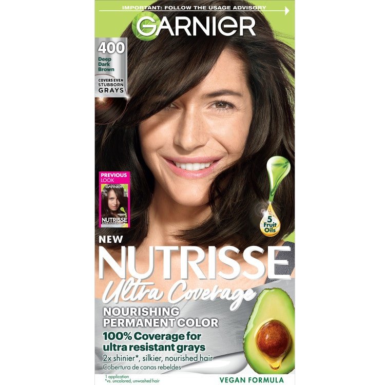 VALANROSE DARKBROWN 400g×2 Ultra Coverage: 400 - Deep Dark Brown Hair Color - Garnier