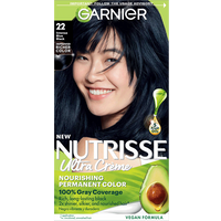 Blue Black Hair Color Nutrisse Ultra creme Nourishing permanent color Gray Coverage - Garnier