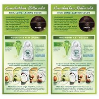 Back view of Garnier Nutrisse Ultra Crème Nourishing Permanent Color. 2 kits are shown in shade 30 Darkest Brown. This vegan formula contains 5 fruit oils and offers 100% gray coverage.