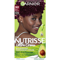 Darkest Berry Burgundy Hair Color Nutrisse Ultra Creme Nourishing Permanent Color - Garnier