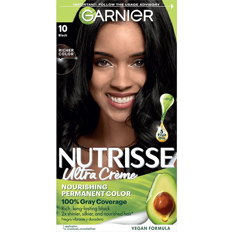 Nutrisse Ultra Crème - Natural Black 10 Hair Color - Garnier