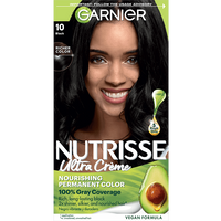 Nutrisse Ultra Creme Nourishing Permanent Black Color Grey Coverage - Garnier
