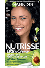 Blackest Black Hair Color Nourishing Permanent Color Grey Coverage - Garnier