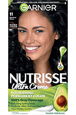 Blackest Black Hair Color Nourishing Permanent Color Grey Coverage - Garnier