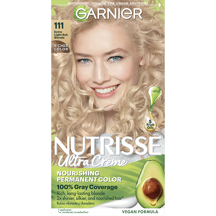 Extra Light Ash Blonde Hair Color Nutrisse Ultra Creme Nourishing Permanent Color - Garnier