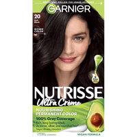 Soft Black Hair Color Nutrisse Ultra creme Nourishing permanent color Gray Coverage - Garnier