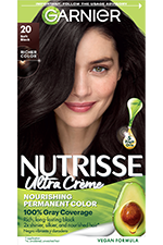 Soft Black Hair Color Nutrisse Ultra creme Nourishing permanent color Gray Coverage - Garnier
