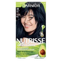 Blue Black Hair Color Nutrisse Ultra creme Nourishing permanent color Gray Coverage - Garnier