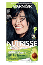 Blue Black Hair Color Nutrisse Ultra creme Nourishing permanent color Gray Coverage - Garnier