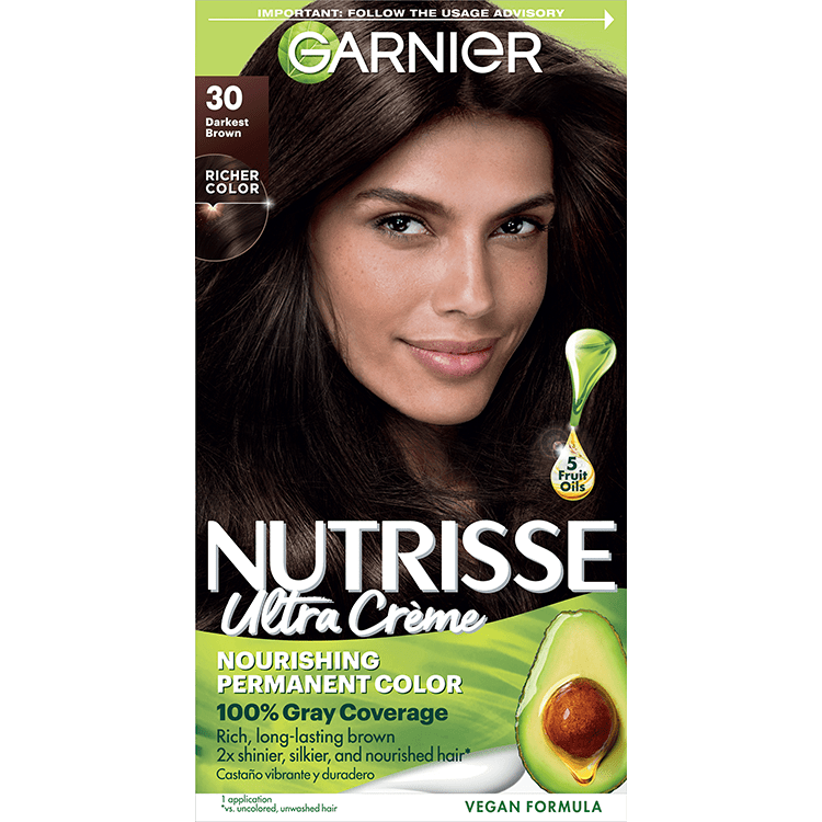 Nutrisse Ultra Crème - 30 Darkest Brown Hair Color - Garnier