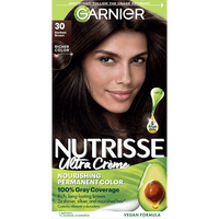Darkest Brown Hair Color Nutrisse Ultra creme Nourishing permanent color Gray Coverage - Garnier