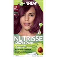 Deep Burgundy Hair Color Nutrisse Ultra creme Nourishing permanent color Gray Coverage - Garnier