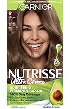 Light Ash Brown Hair Nutrisse Ultra creme Nourishing permanent color Gray Coverage - Garnier