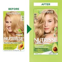 Light Golden Blonde Hair Before and After Honey Butter Nutrisse Nourishing Color Creme - Garnier