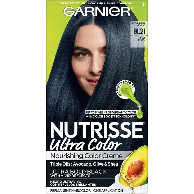 Garnier Nutrisse Ultra Color Nourishing Hair Color Creme bl21 Reflective Blue Black